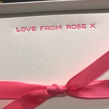 Bespoke correspondence cards in Neon Pink