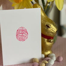 Easter Greetings Card pink eggs Happy Easter