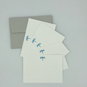 Dragonfly notecards  in NEON Blue complete with envelopes perfect gift for girls who love to write their thank you cards