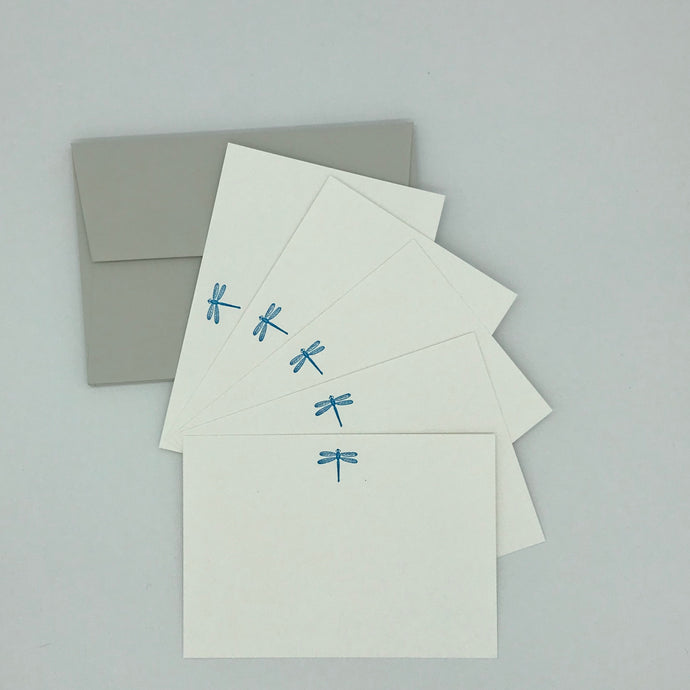 Dragonfly notecards  in NEON Blue complete with envelopes perfect gift for girls who love to write their thank you cards